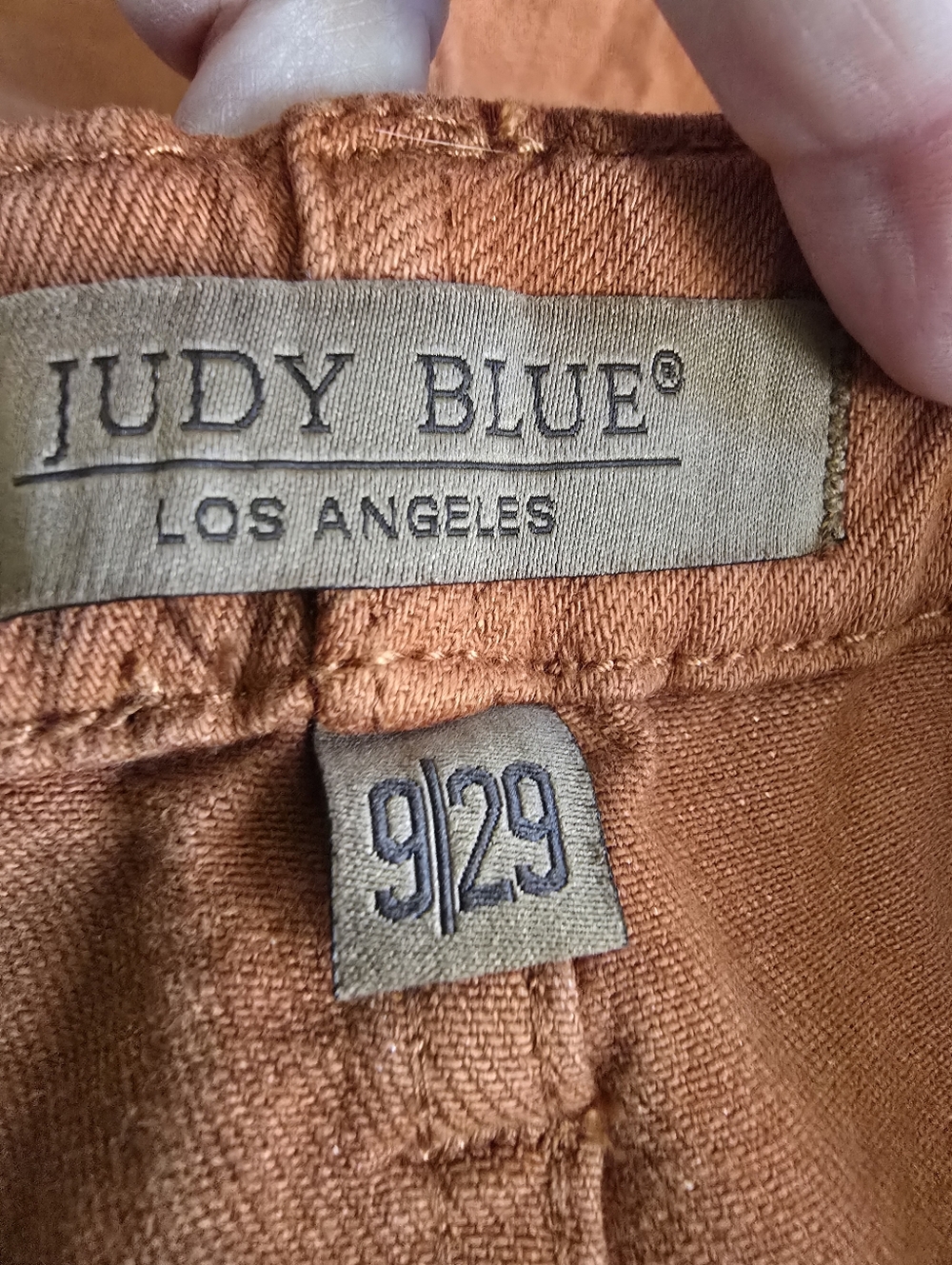 Judy Blue HighWaist GarmentDyed Auburn Orange DoubleCuff Jogger Denim Jeans 9/29 - Picture 14 of 16